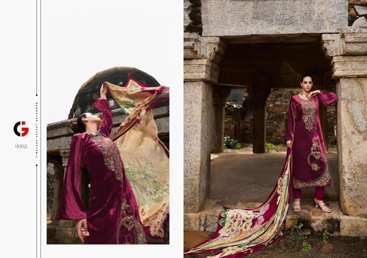 Gull Jee Afsana Heavy Velvet Embroidery Dress Material Catalog
